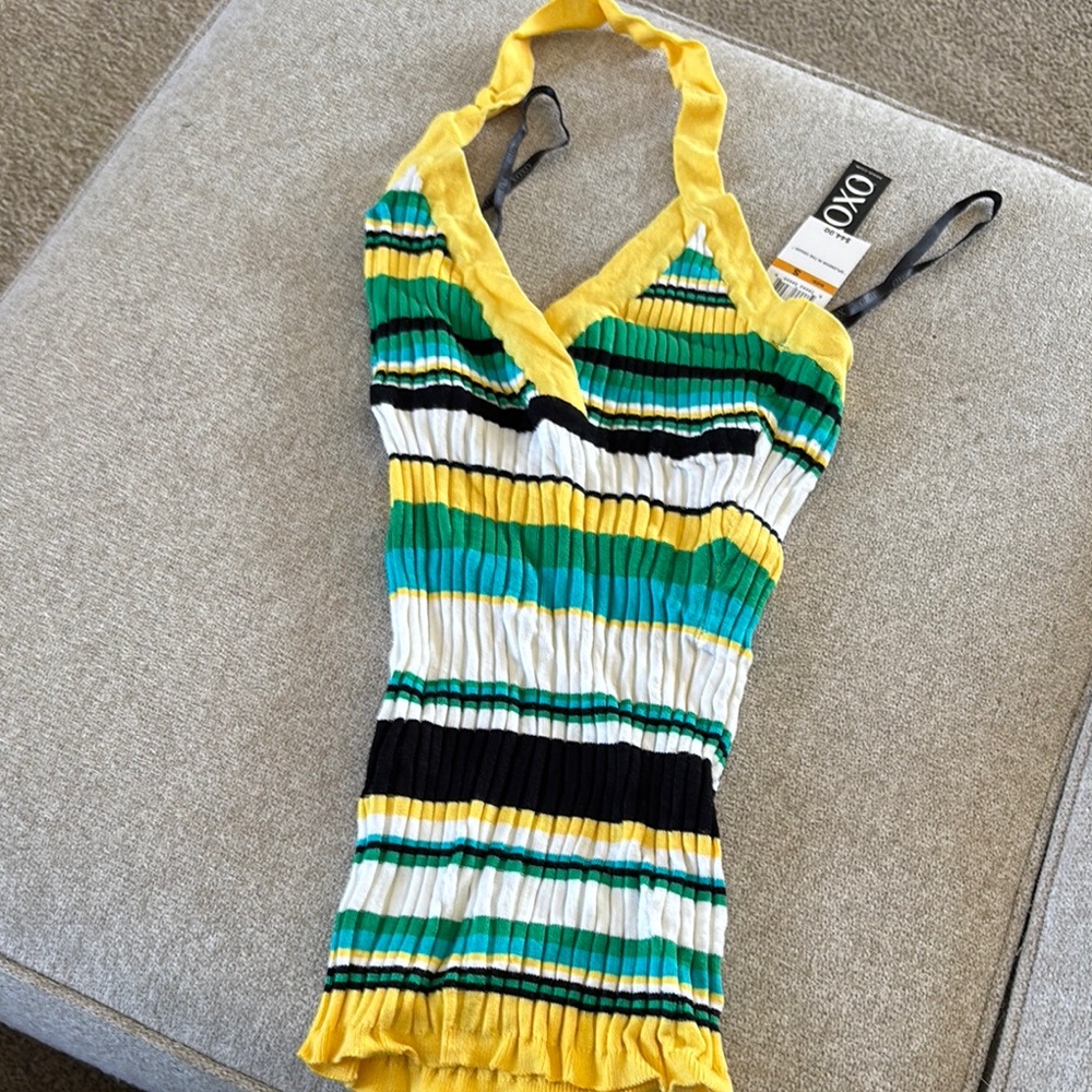 XOXO Striped Halter Top Size Small